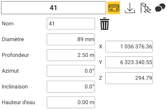 Capture détails du trou